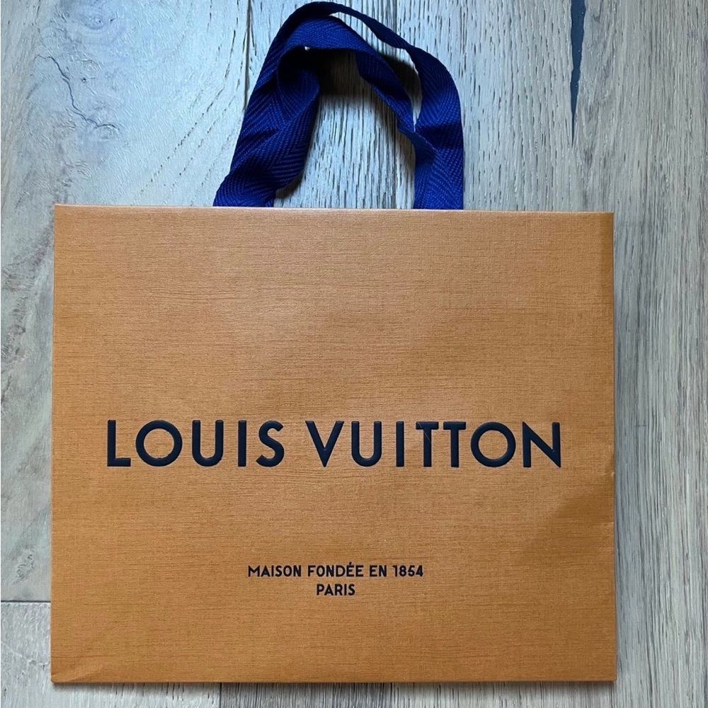 Louis Vuitton orange and blue small shopping bag